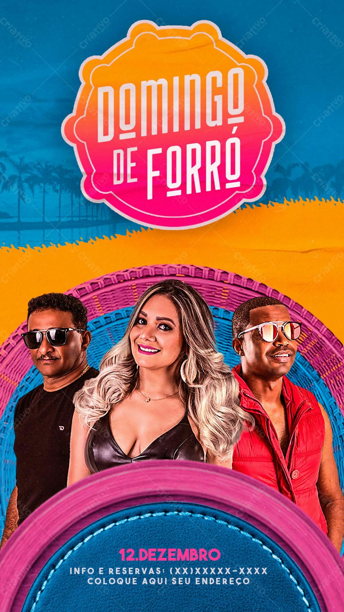 Flyer Domingo de Forró PSD Editável