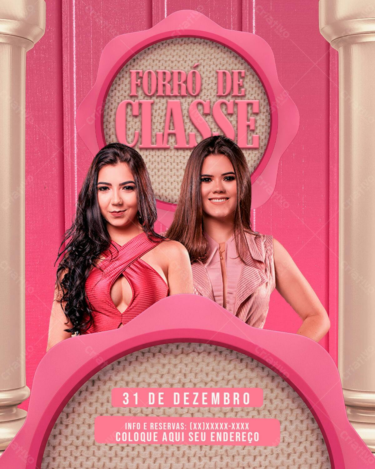 Flyer para Festa de Réveillon Forró de Classe PSD Editável