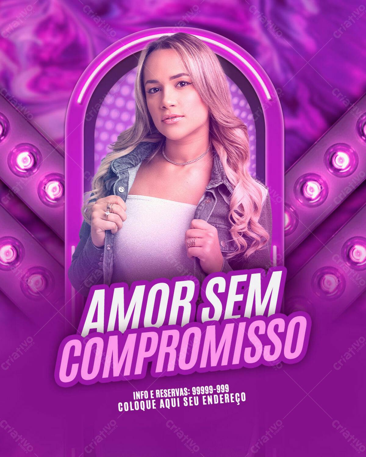 Flyer para Evento Amor Sem Compromisso PSD Editável