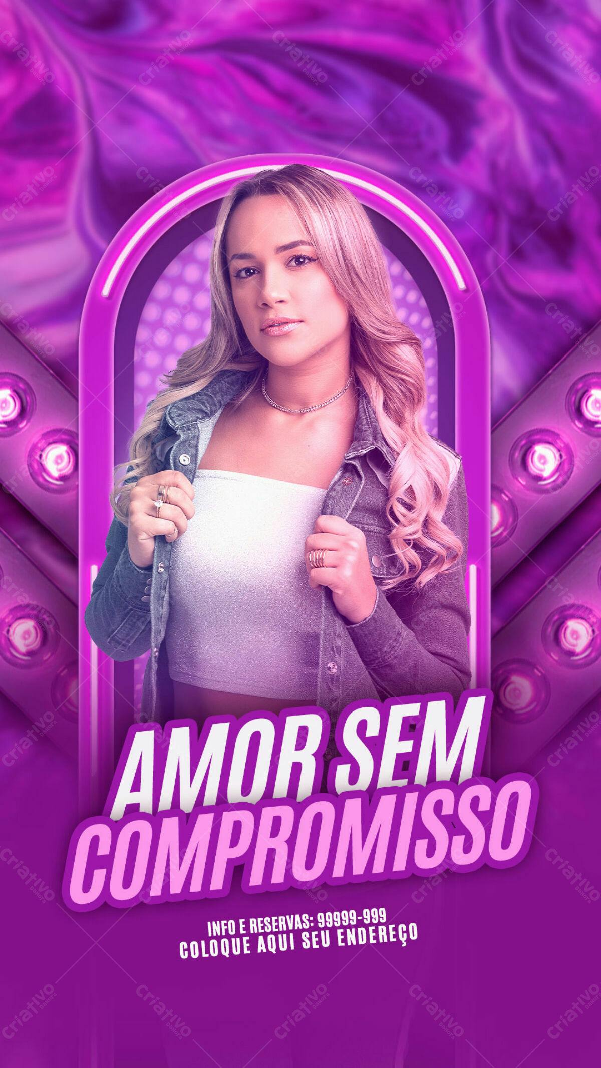 Flyer para Evento "Amor Sem Compromisso" PSD Editável
