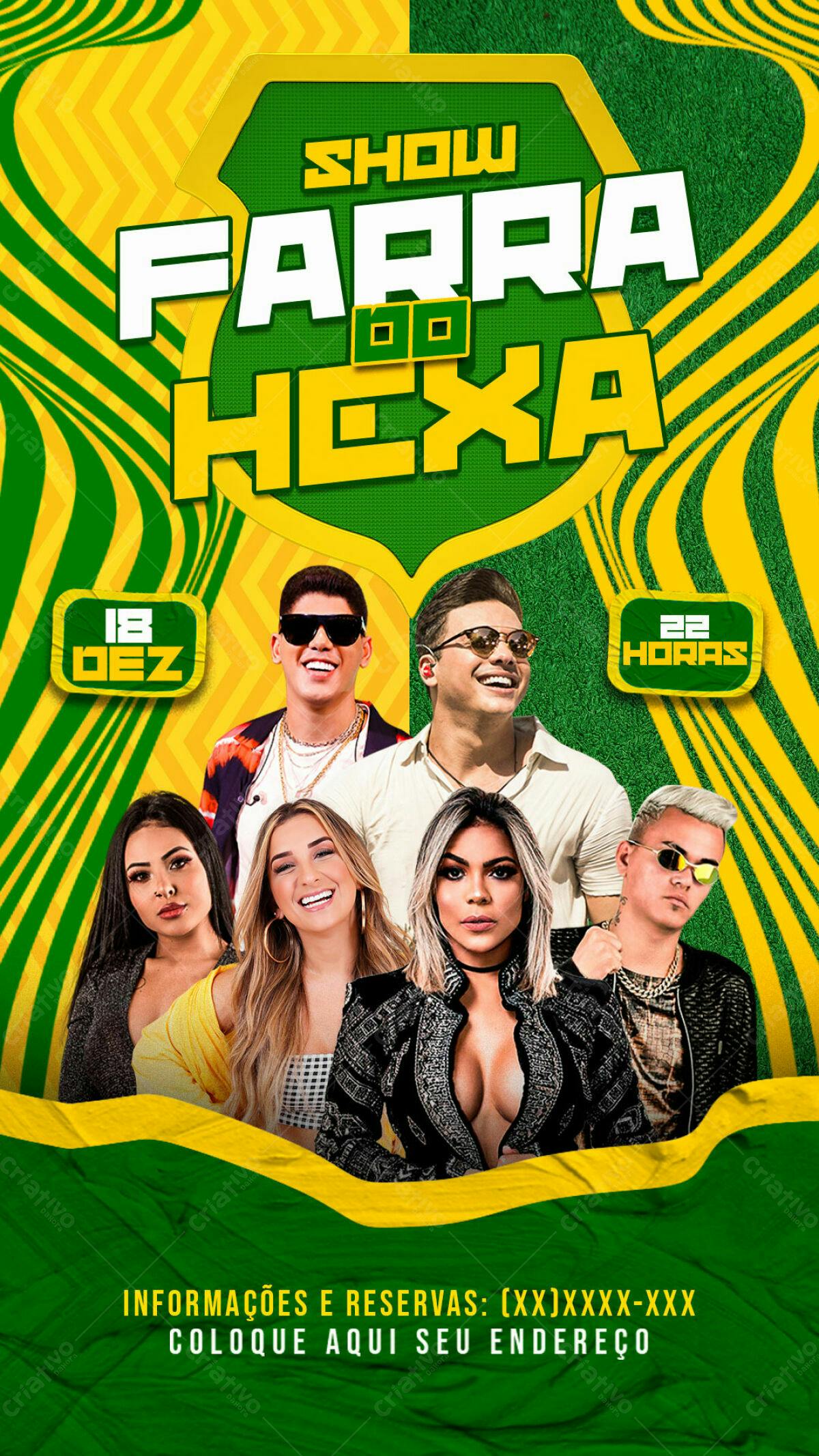 Flyer Show Farra do Hexa PSD Editável