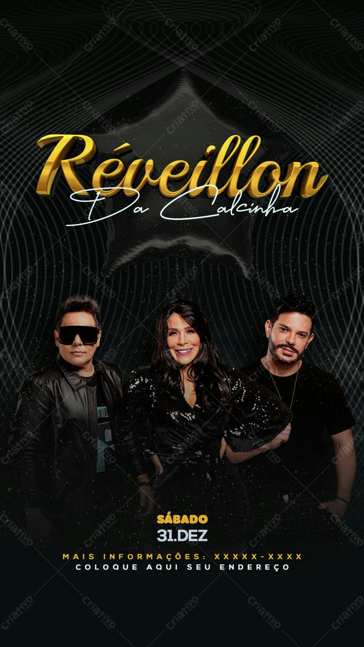 Flyer Réveillon da Calcinha PSD Editável