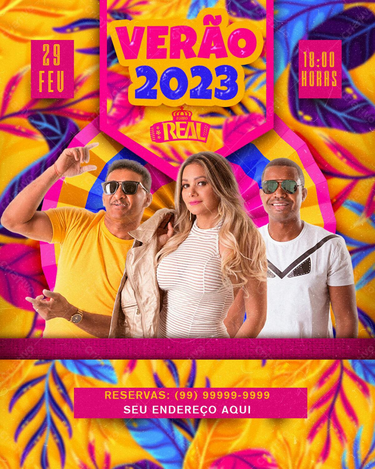 Flyer Verão 2023 Forró Real PSD Editável