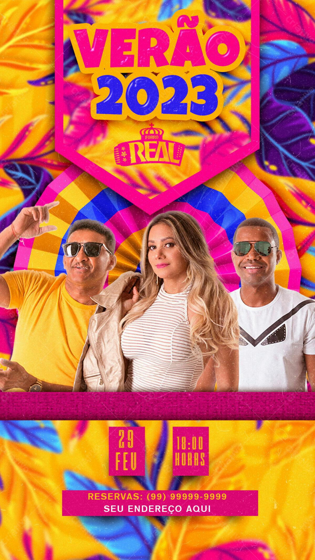 Flyer Verão 2023 Forró Real PSD Editável