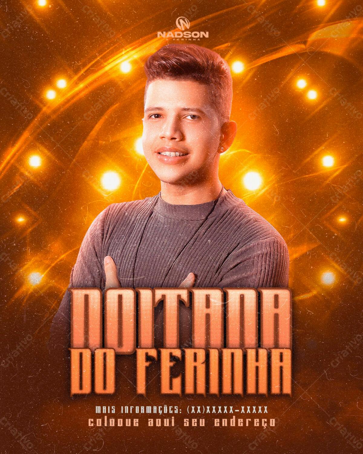 Flyer para Show Nadson do Ferinha PSD Editável