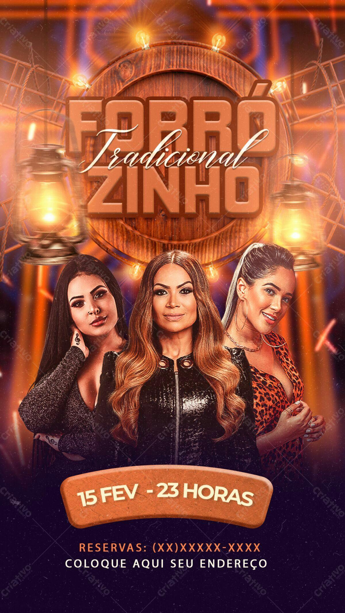 Flyer Forró Tradicional PSD Editável