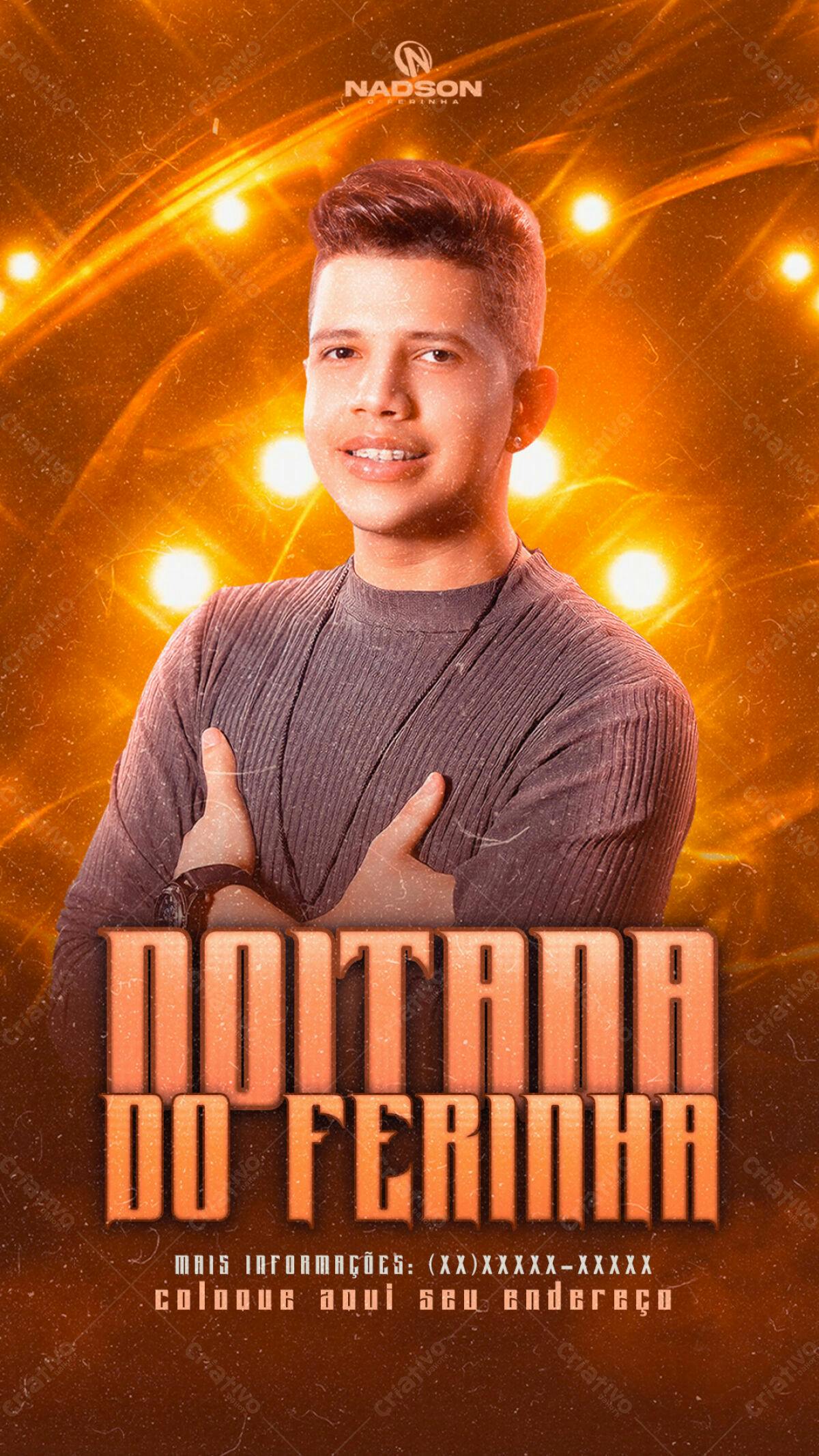 Flyer para Show do Nadson do Ferinha PSD Editável