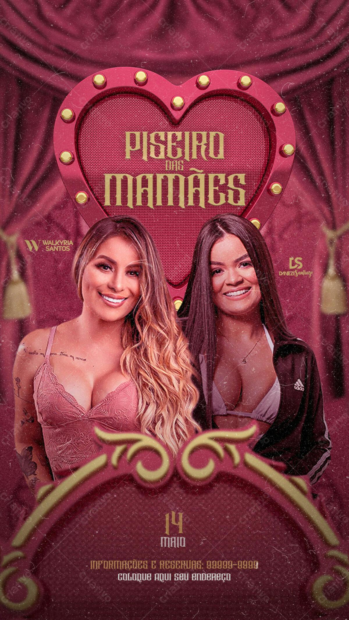 Flyer Pisciro das Mamães PSD Editável
