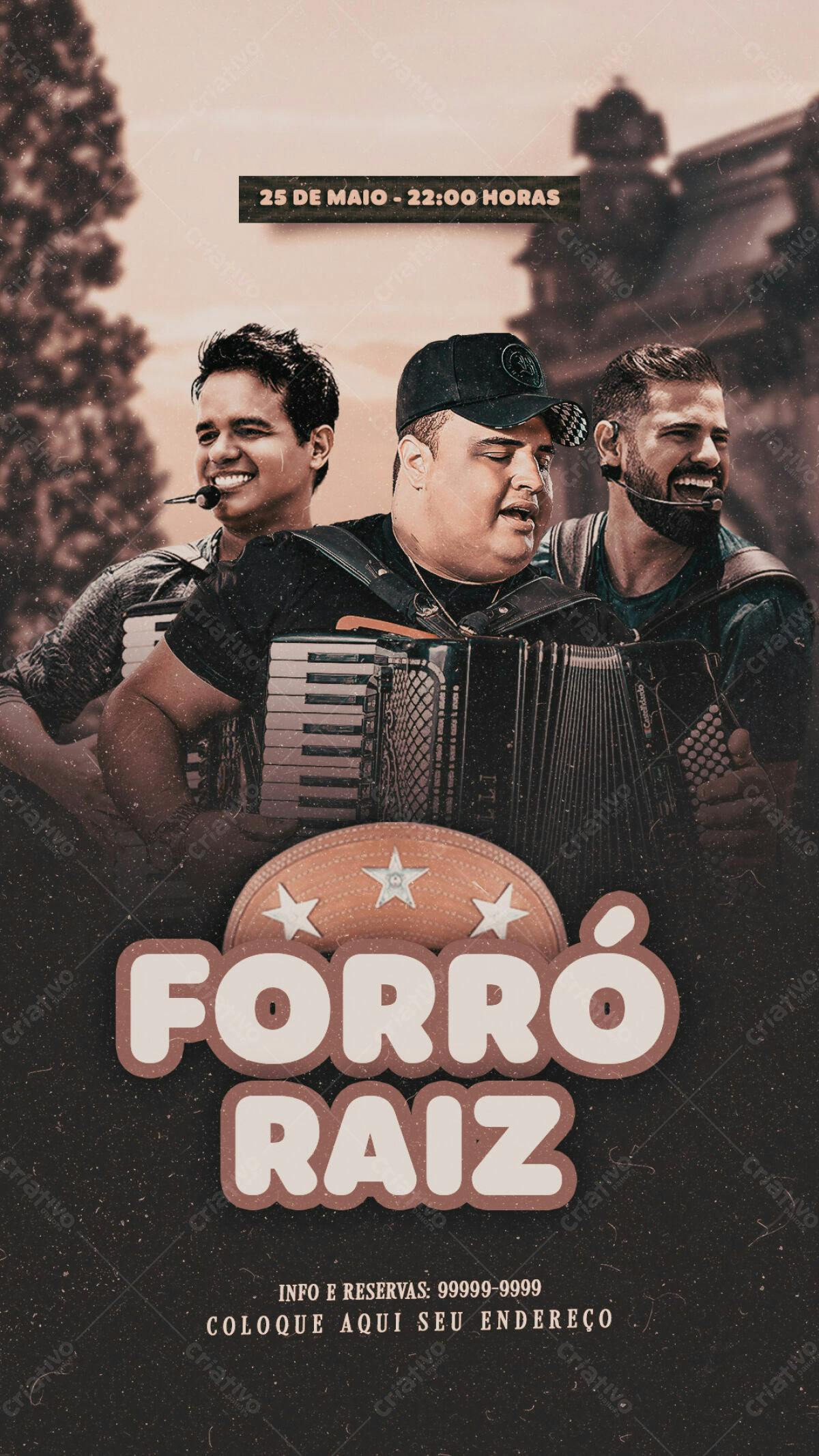 Flyer para Show Forró Raiz PSD Editável