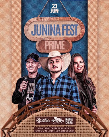 Flyers de eventos festa junina forró e são joão modelo 71