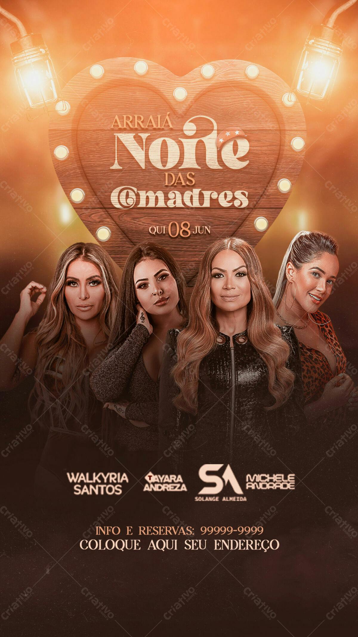 Flyer Festa Junina para Mães PSD Editável