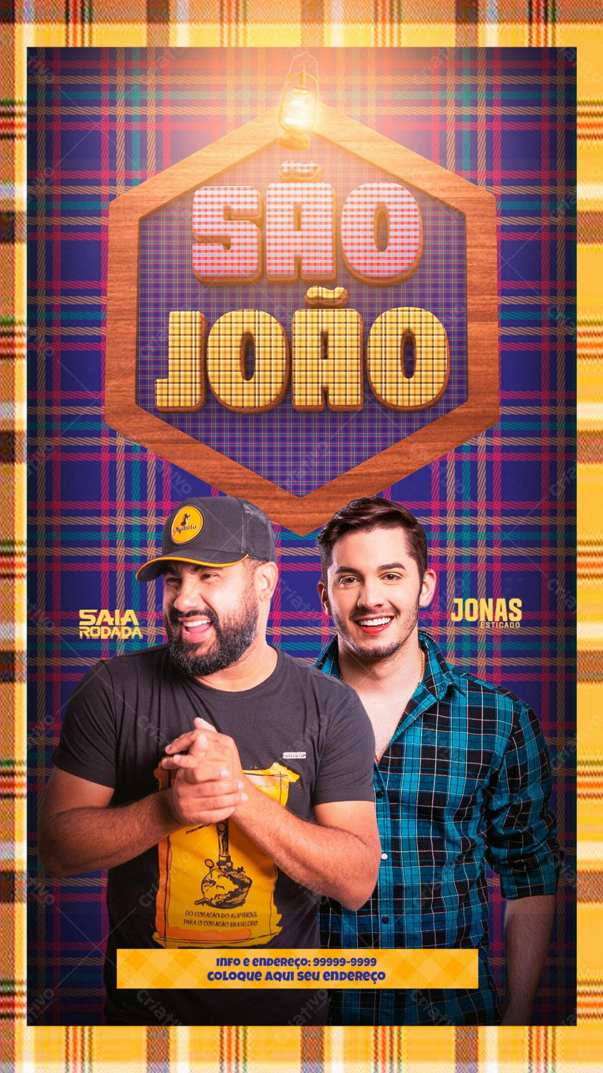Flyer Festa Junina com Saias Rodadas PSD Editável