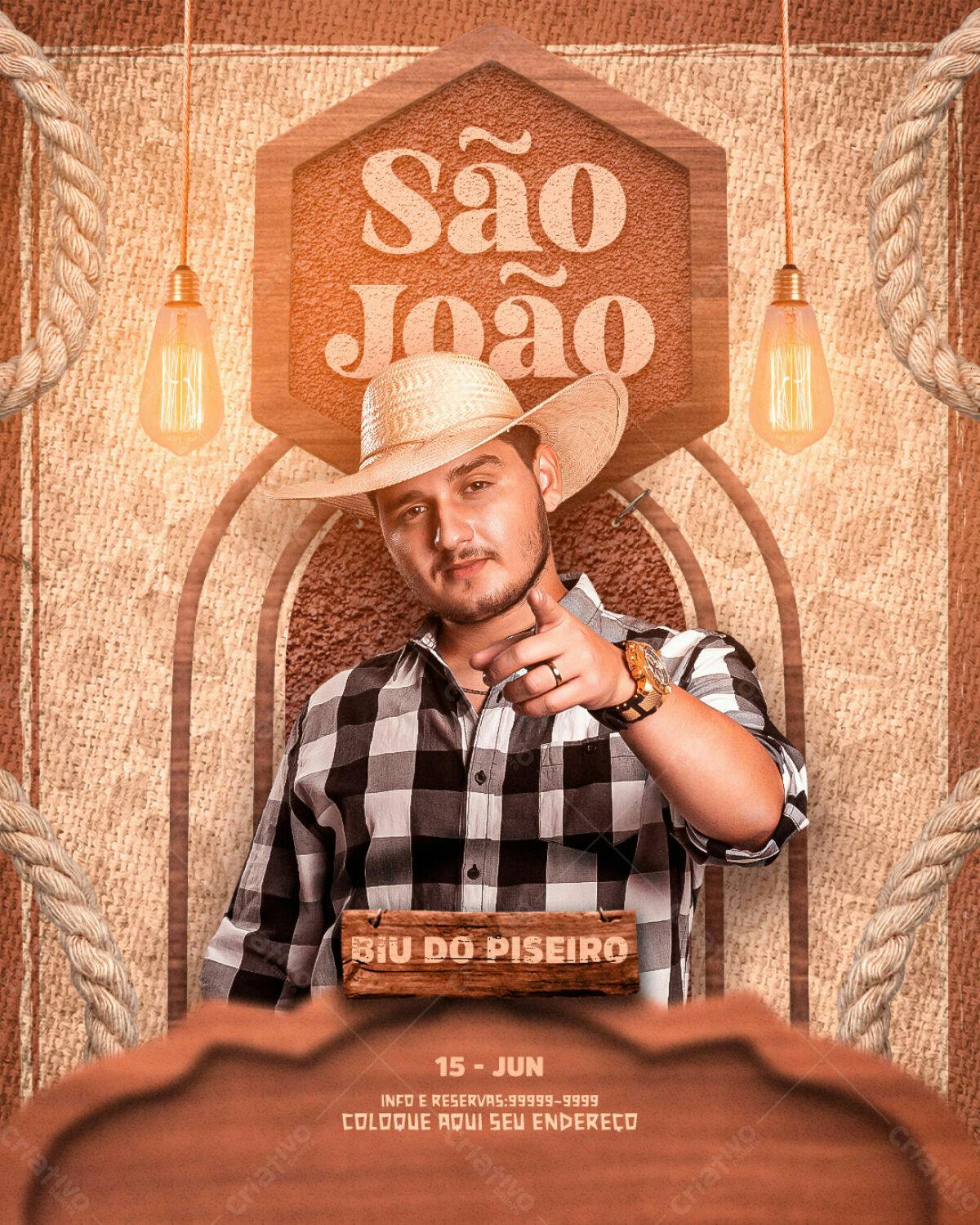 Flyer Festa Junina São João PSD Editável