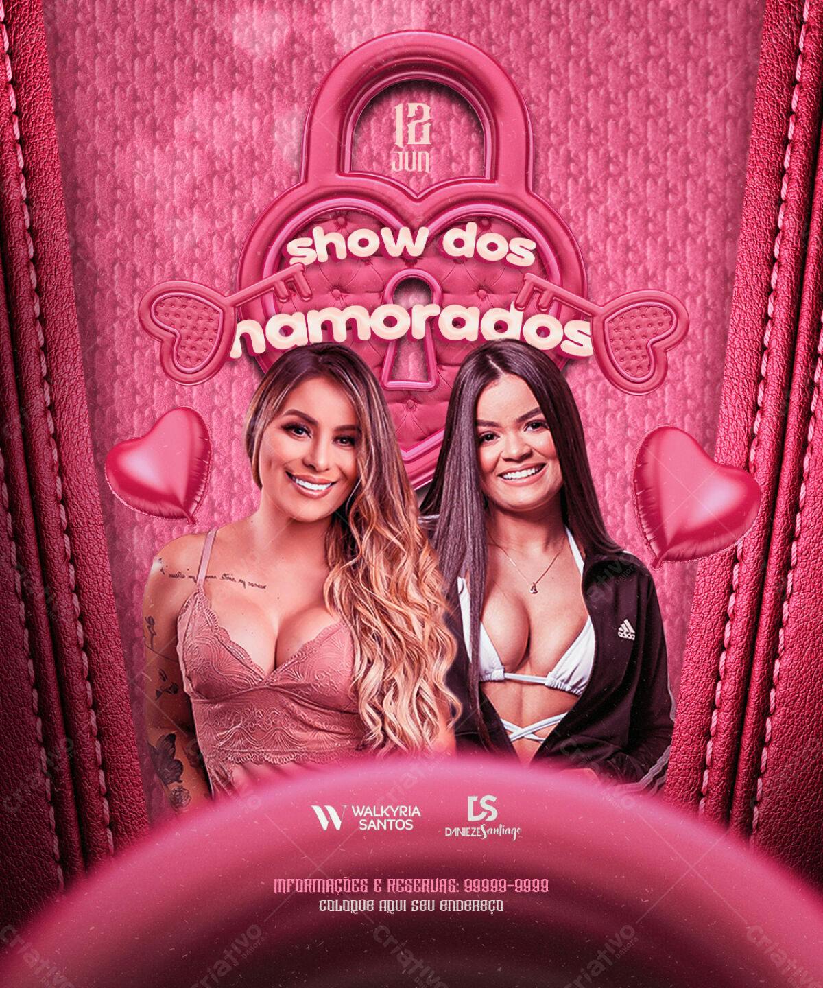 Flyer Show dos Namorados PSD Editável