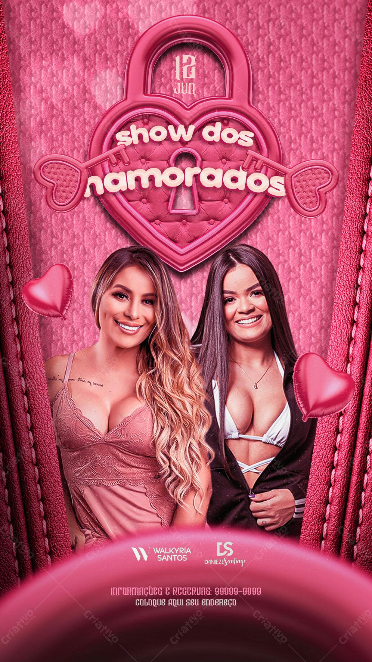 Flyer Show dos Namorados PSD Editável