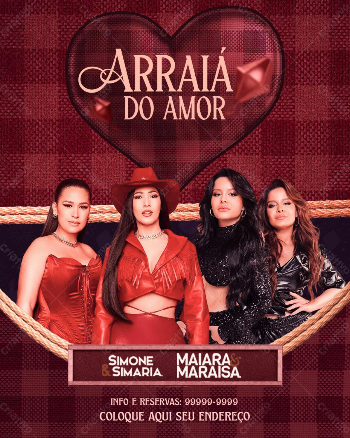 Flyer Arraia do Amor PSD Editável