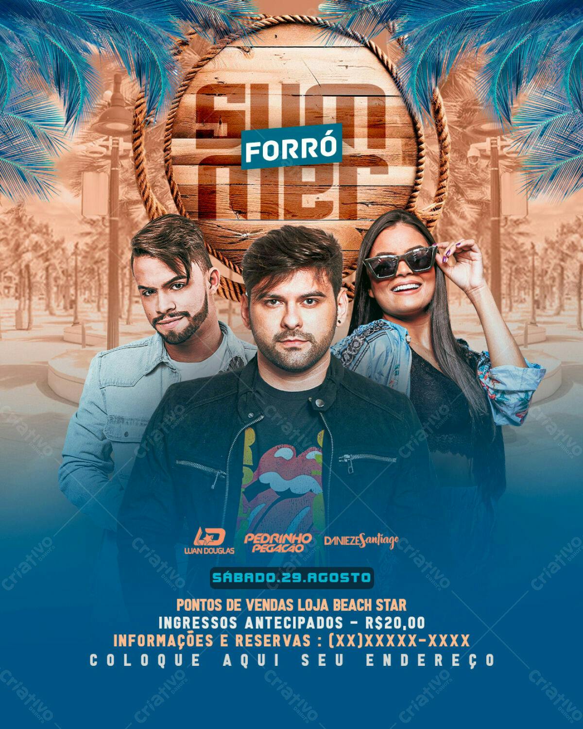 Flyer Forró Verão PSD Editável