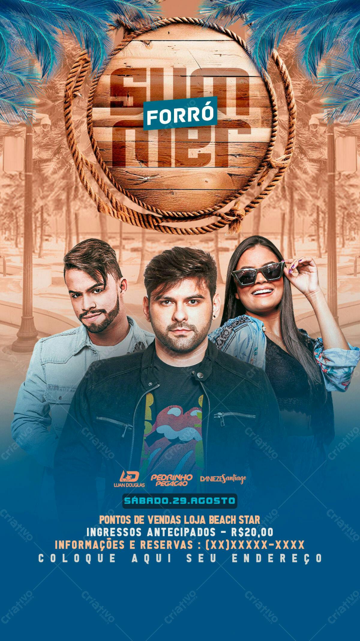 Flyer para Festa de Forró PSD Editável