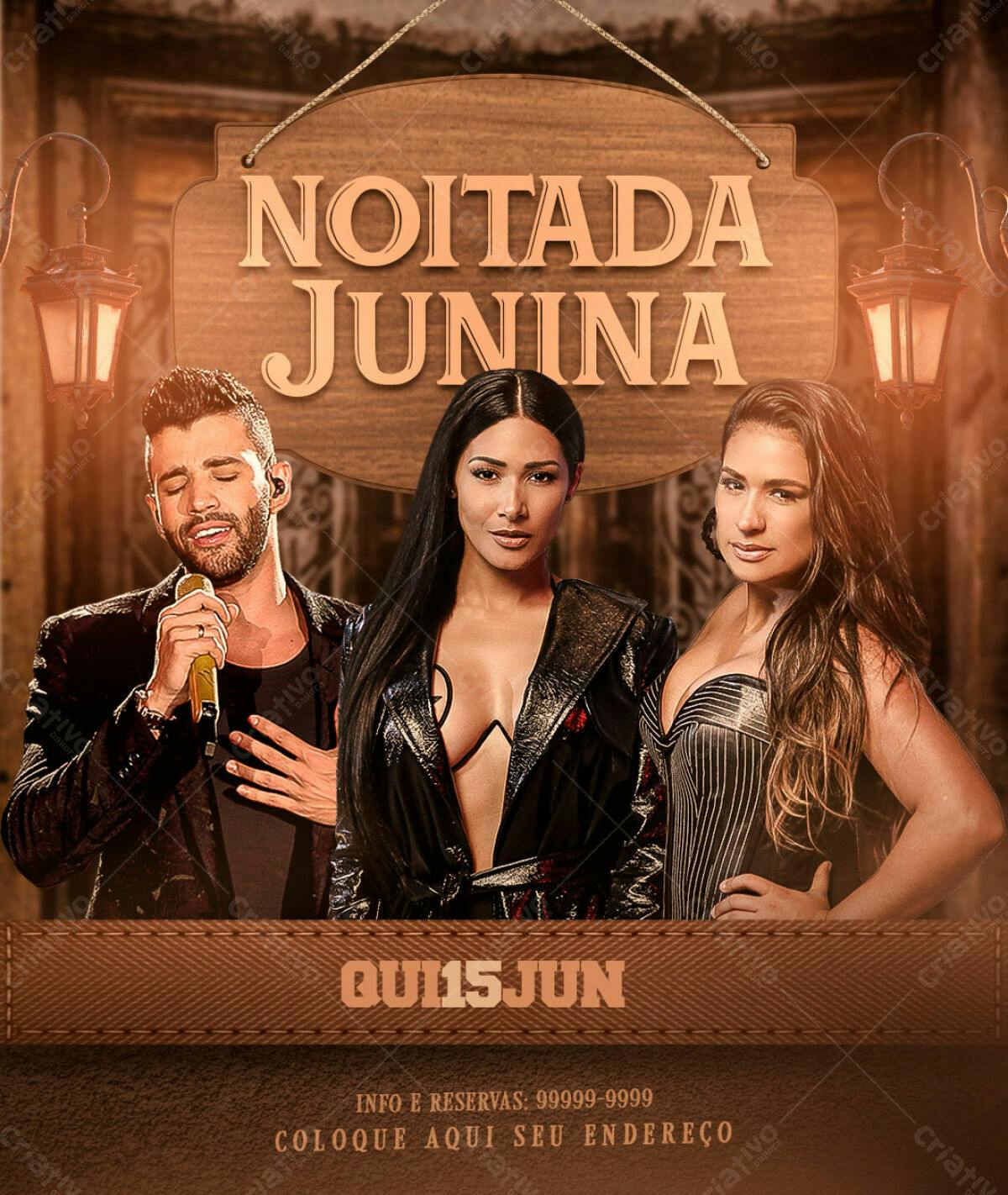 Flyer Noitada Junina PSD Editável