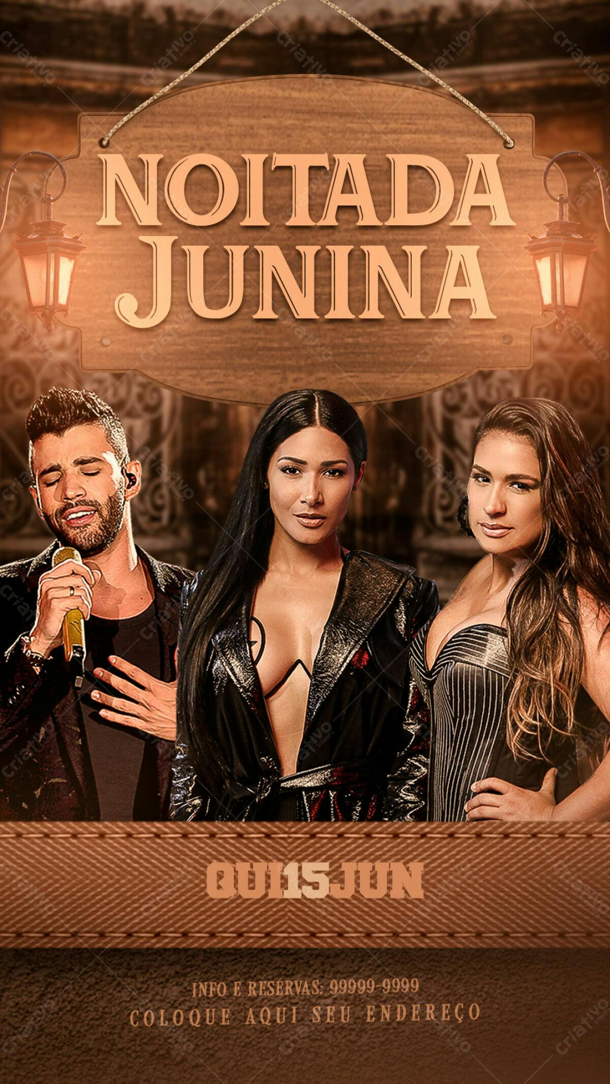Flyer Noitada Junina PSD Editável