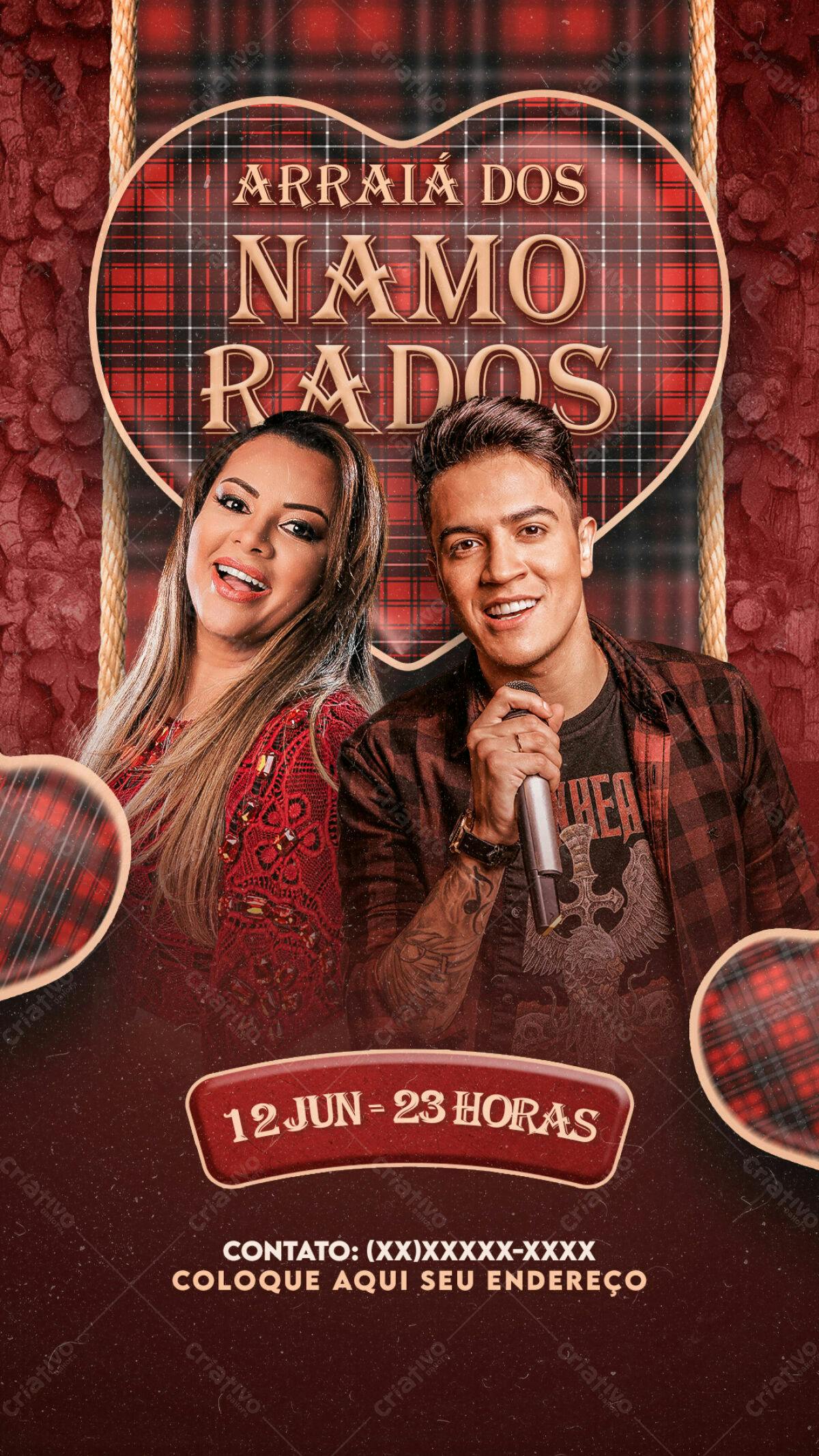 Flyer Arraia de Namorados PSD Editável