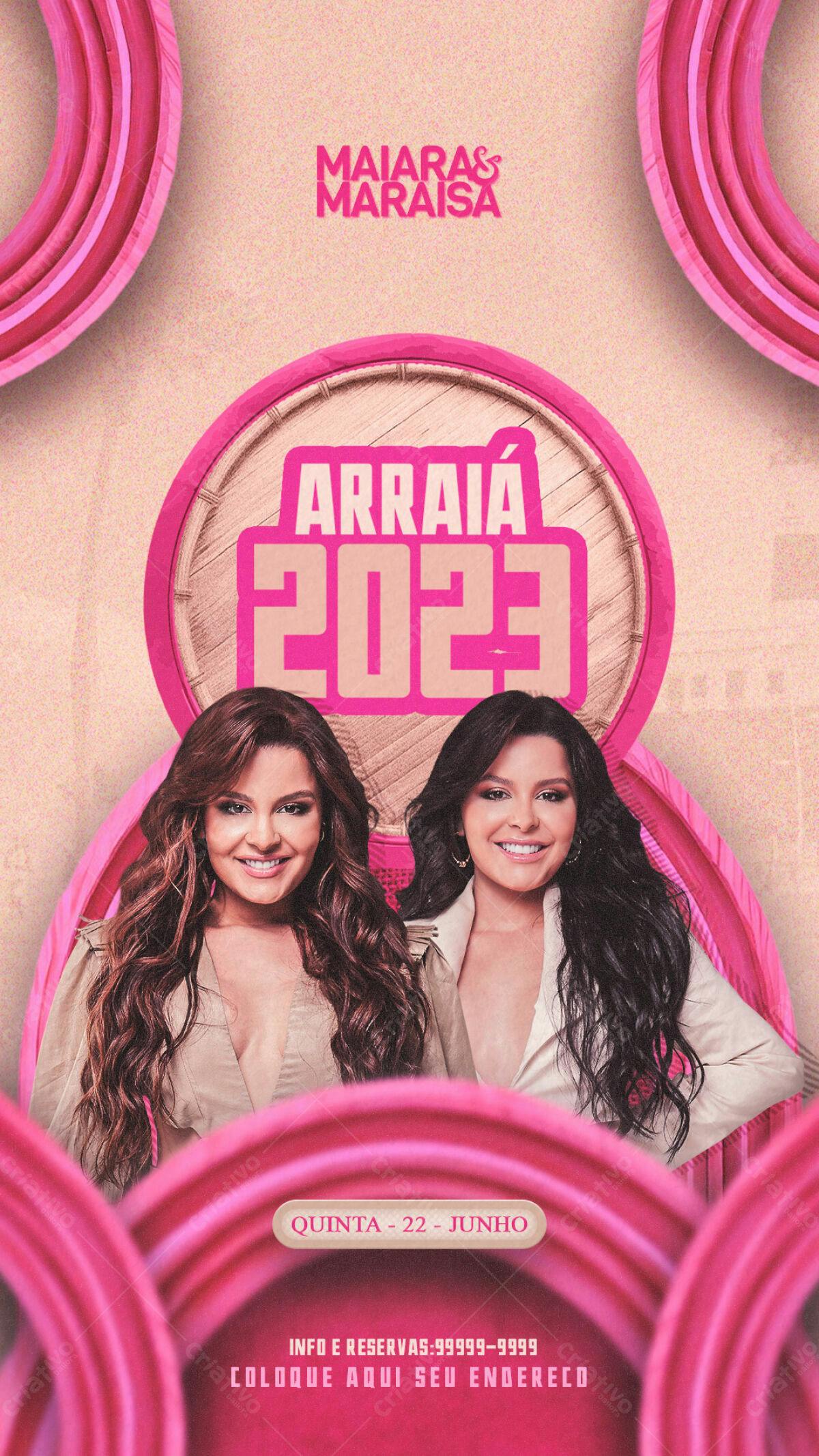 Flyer Arraia 2023 Maiara & Maraisa PSD Editável