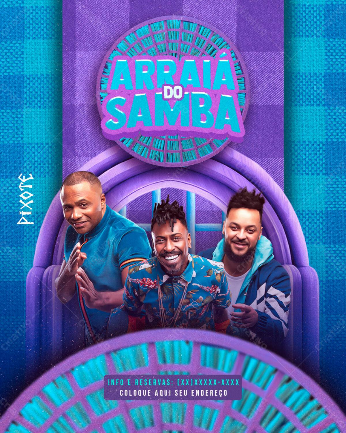 Flyer Arraia do Samba PSD Editável