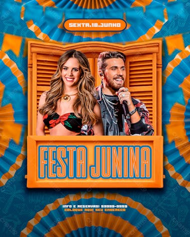 Flyers de eventos festa junina forró e são joão modelo 113