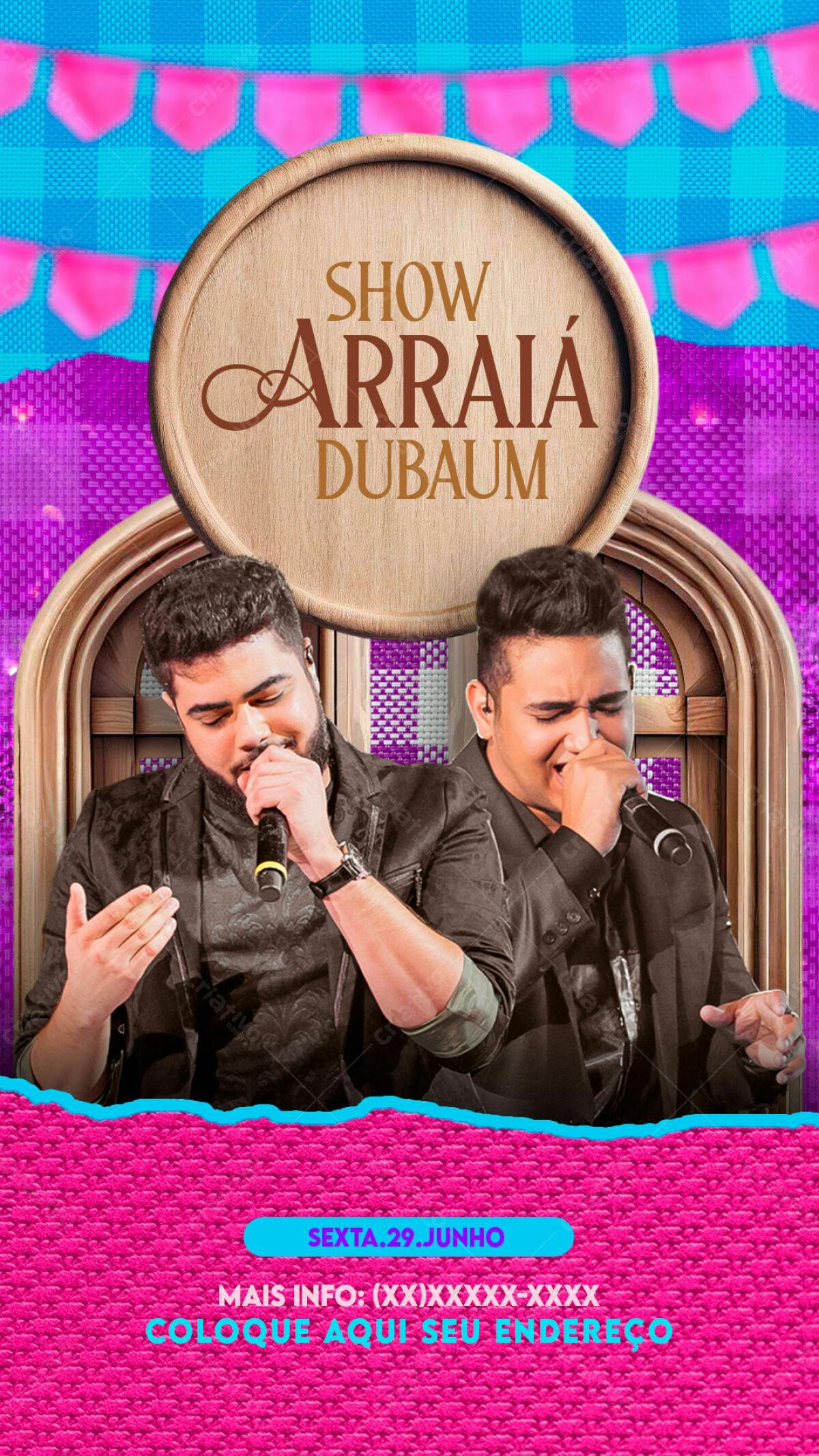 Flyer Show Arraial DubauM PSD Editável