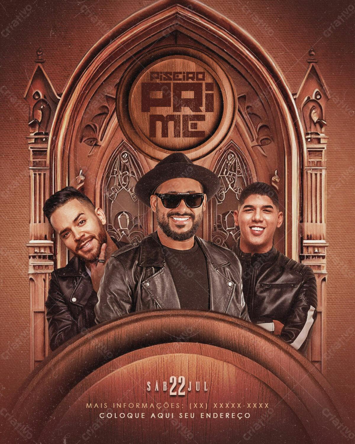 Flyer para Festa Pisciro Prime PSD Editável