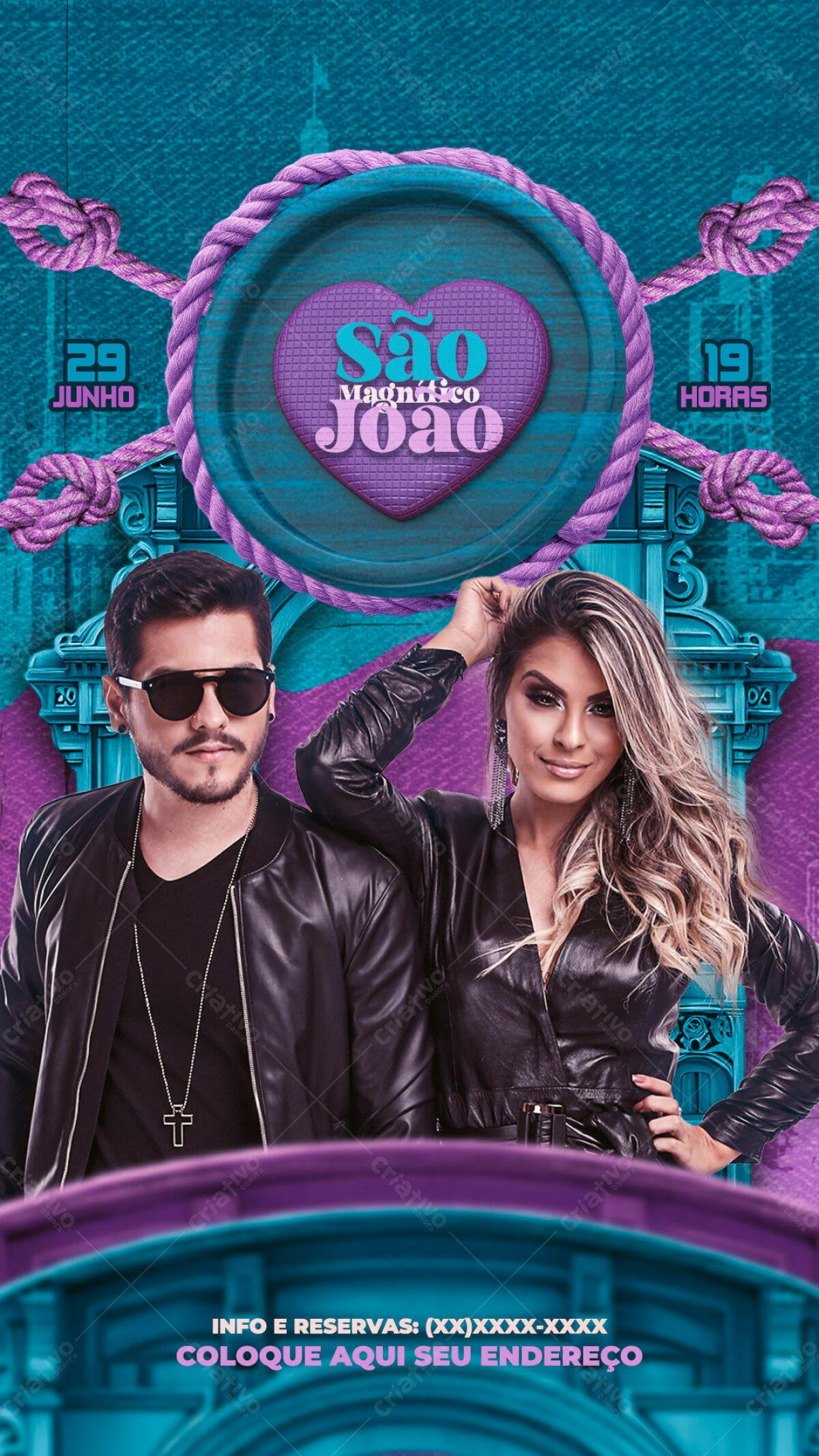 Flyer Festa São João Magnético PSD Editável