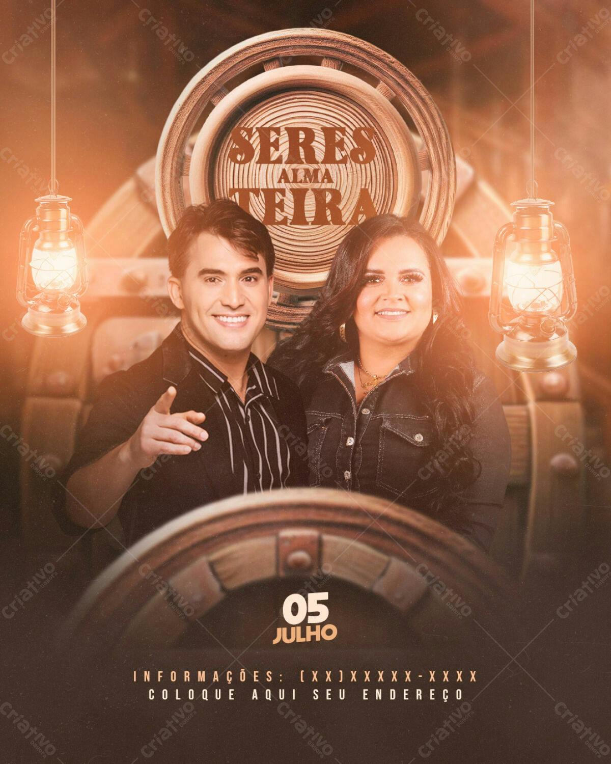 Flyer Show Musical Seres Alma Teira PSD Editável