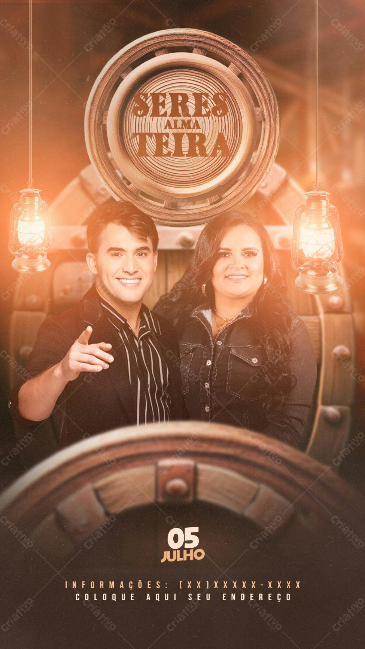 Flyer para Show Musical Sertanejo PSD Editável