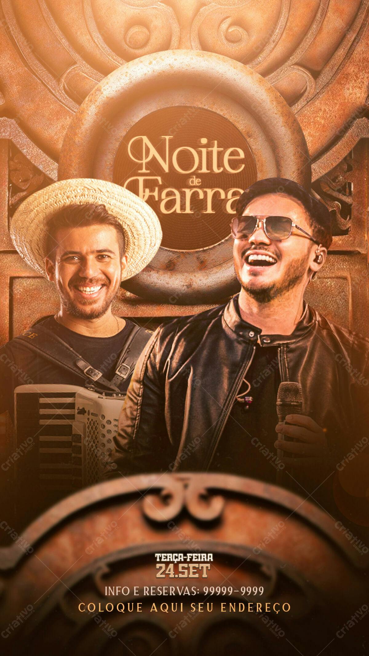 Flyer Noite de Farra PSD Editável
