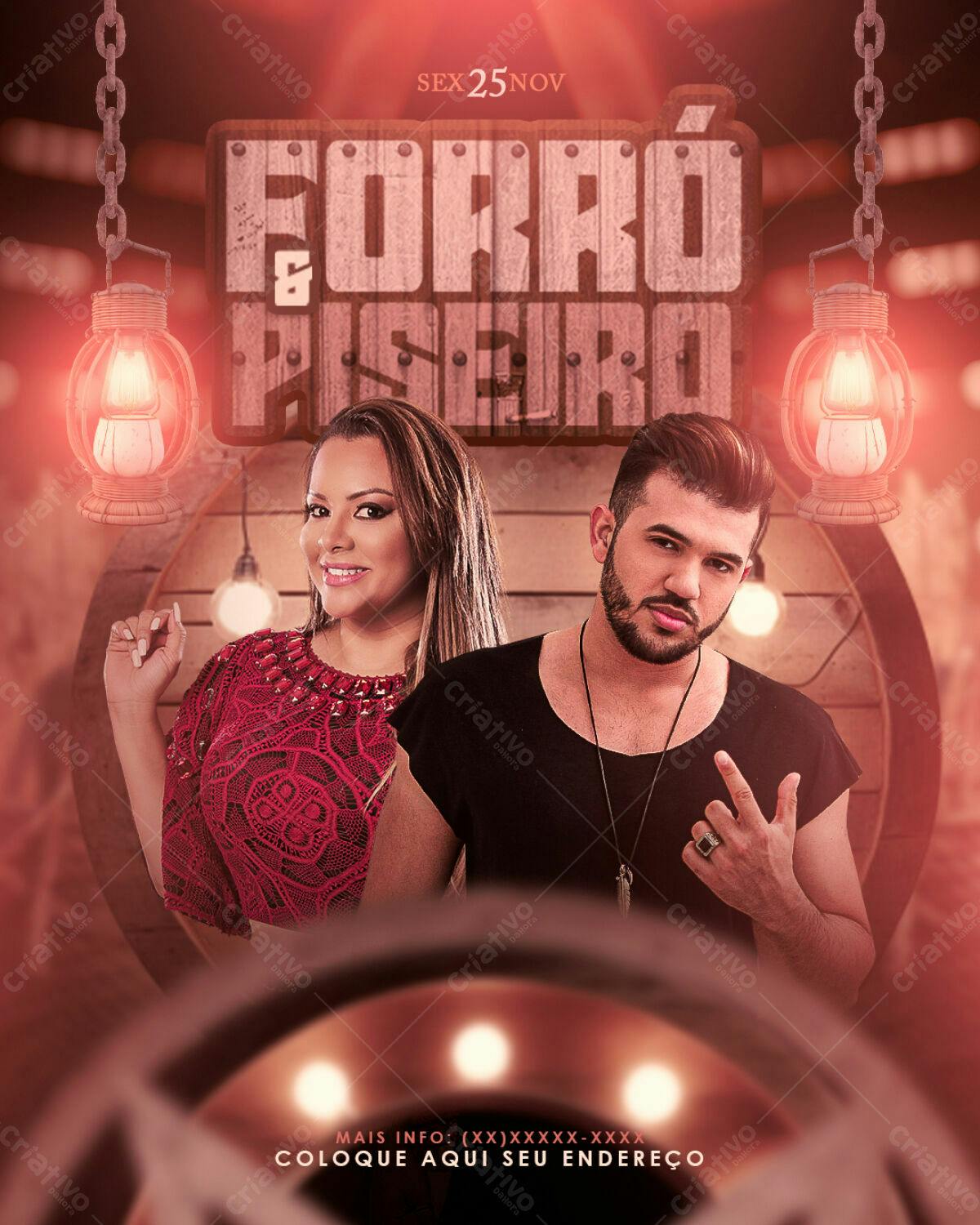 Flyer Forró e Piseiro PSD Editável