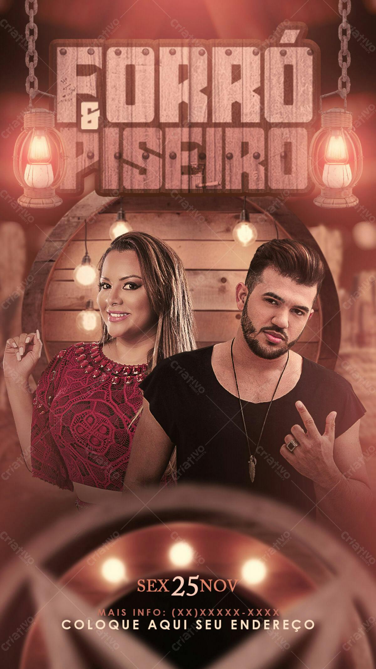 Flyer Forró e Piseiro PSD Editável