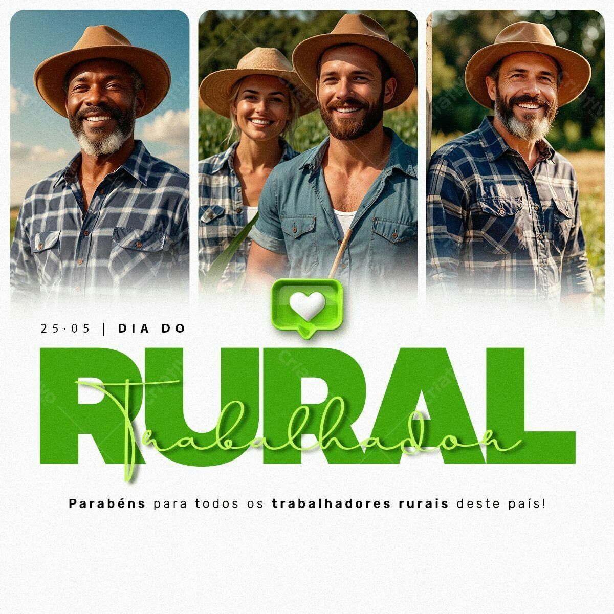 Postagem Dia do Trabalhador Rural PSD Editável