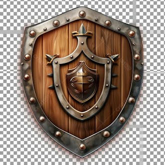 Escudo de madeira para composição