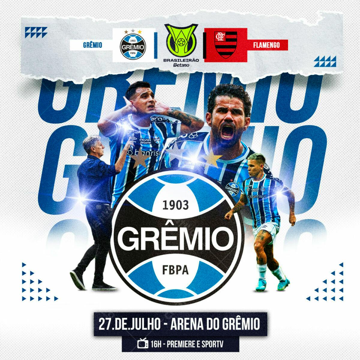 Flyer Grêmio x Flamengo PSD Editável