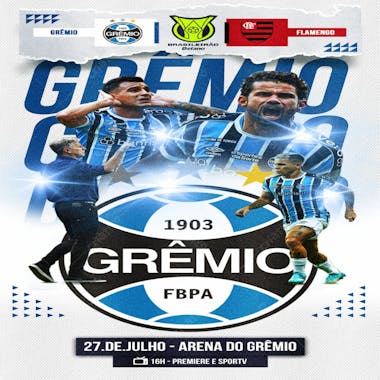 Flyer esportivo brasileirão grêmio stories