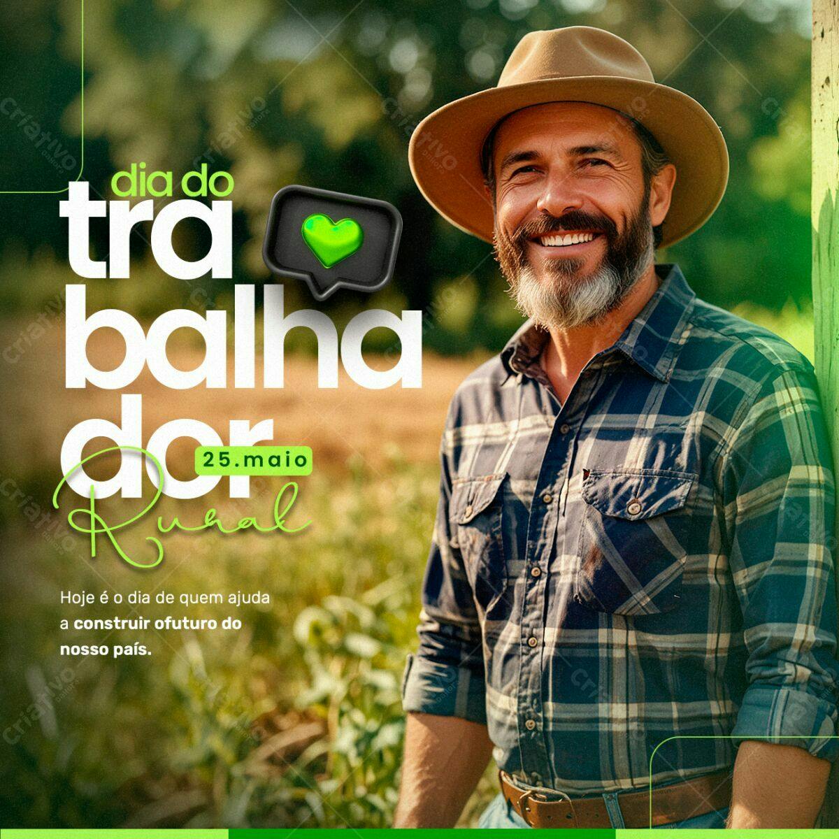 Postagem Dia do Trabalhador Rural PSD Editável