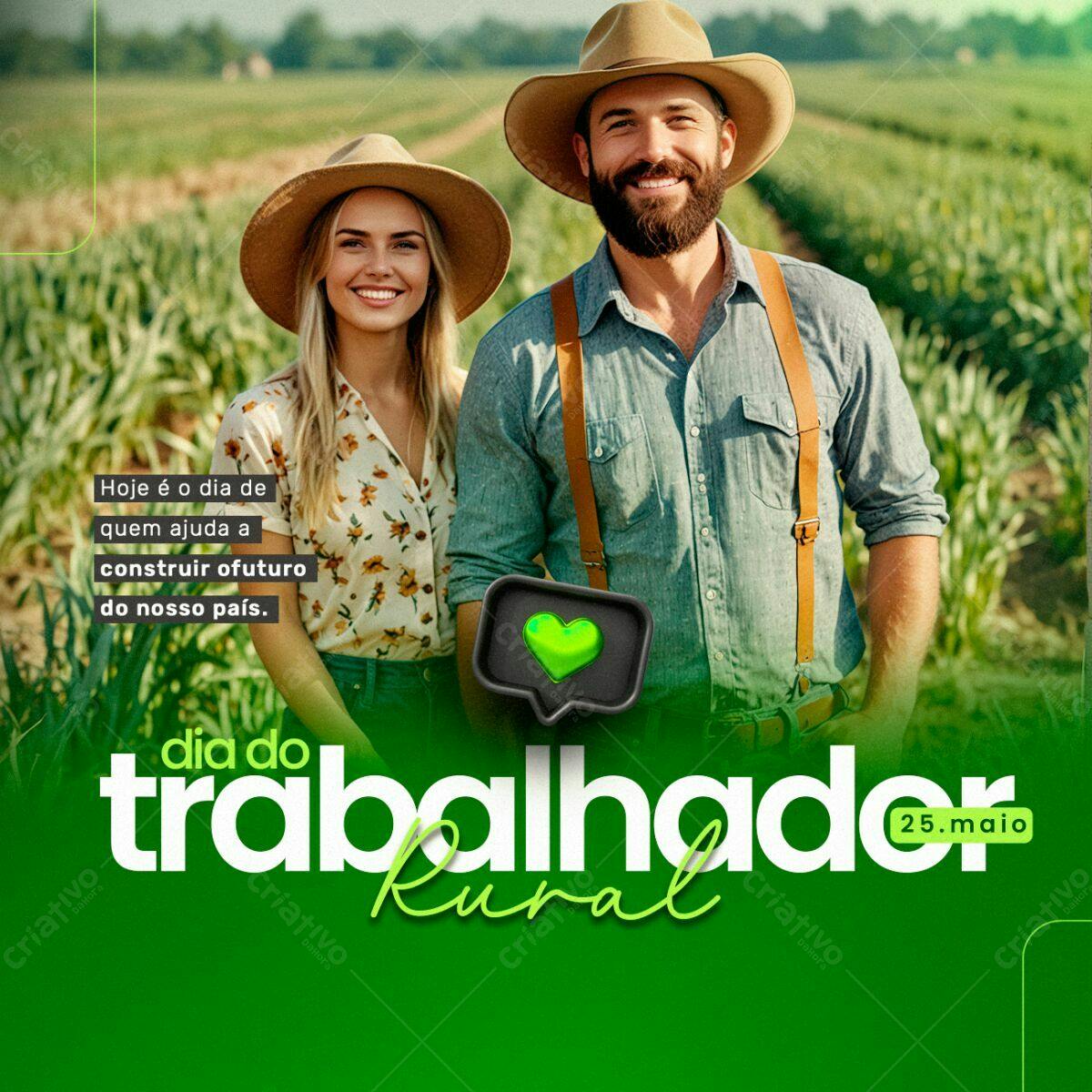 Postagem Dia do Trabalhador Rural PSD Editável