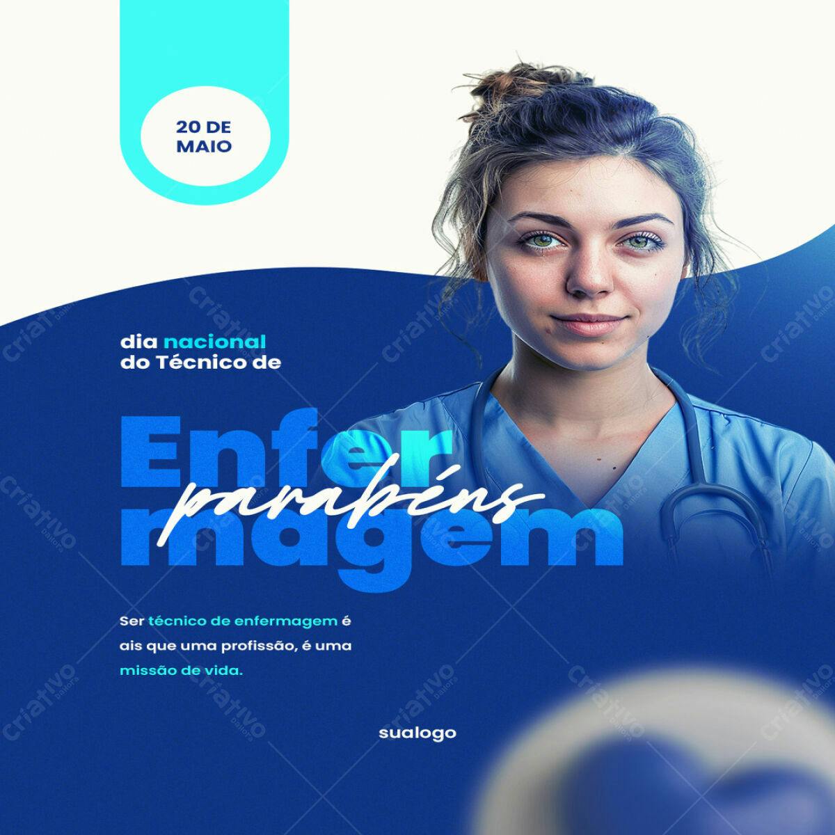 Post para Dia do Técnico de Enfermagem PSD Editável