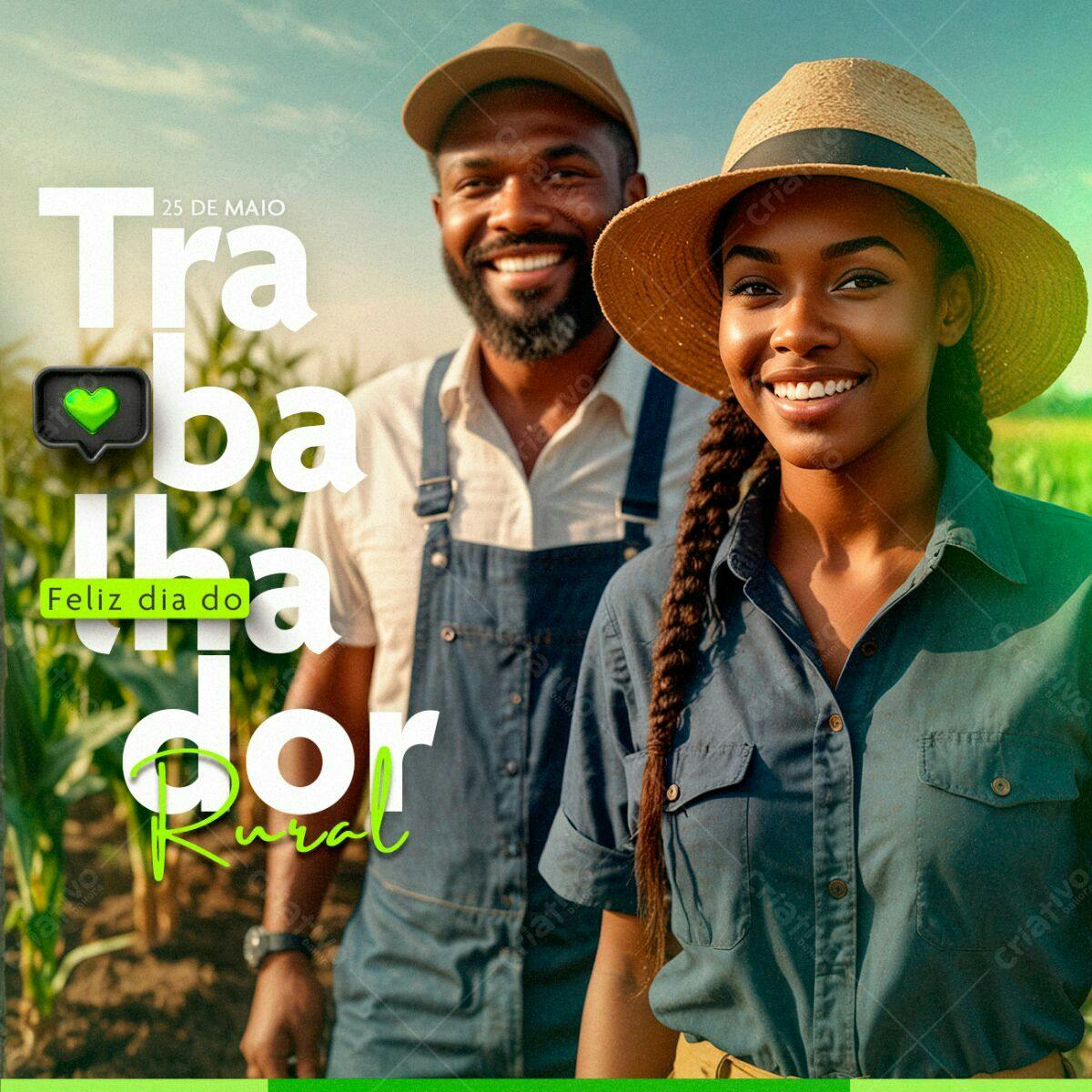 Postagem Dia do Trabalhador Rural PSD Editável