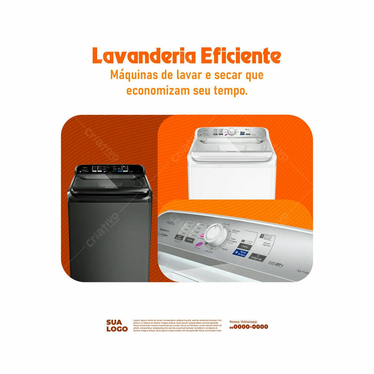 Flyer Lavanderia Eficiente PSD Editável