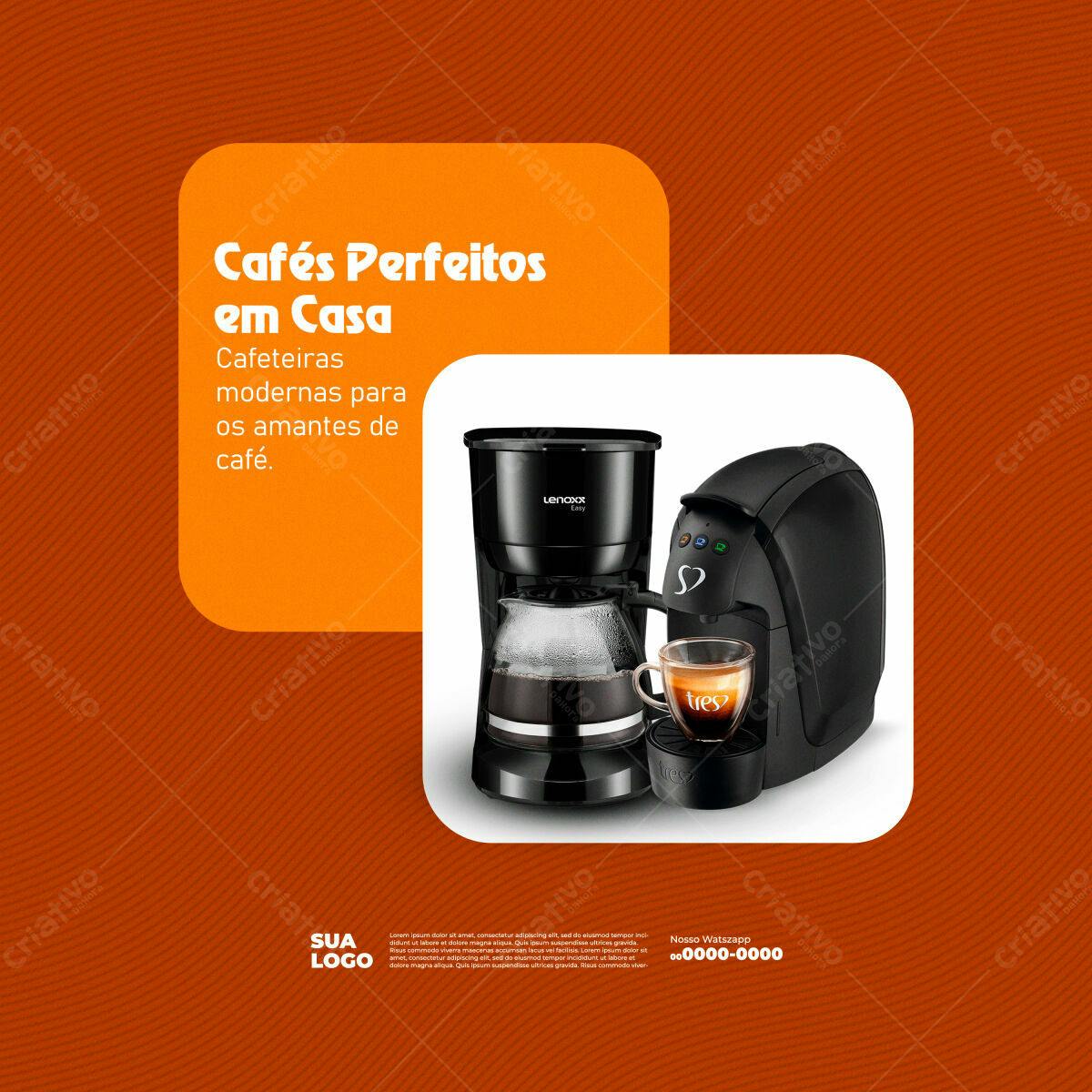 Banner Cafés Perfeitos em Casa PSD Editável