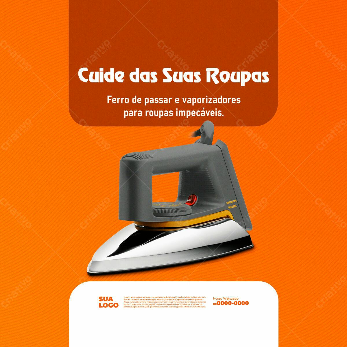 Post para Redes Sociais Ferro de Passar Philips PSD Editável