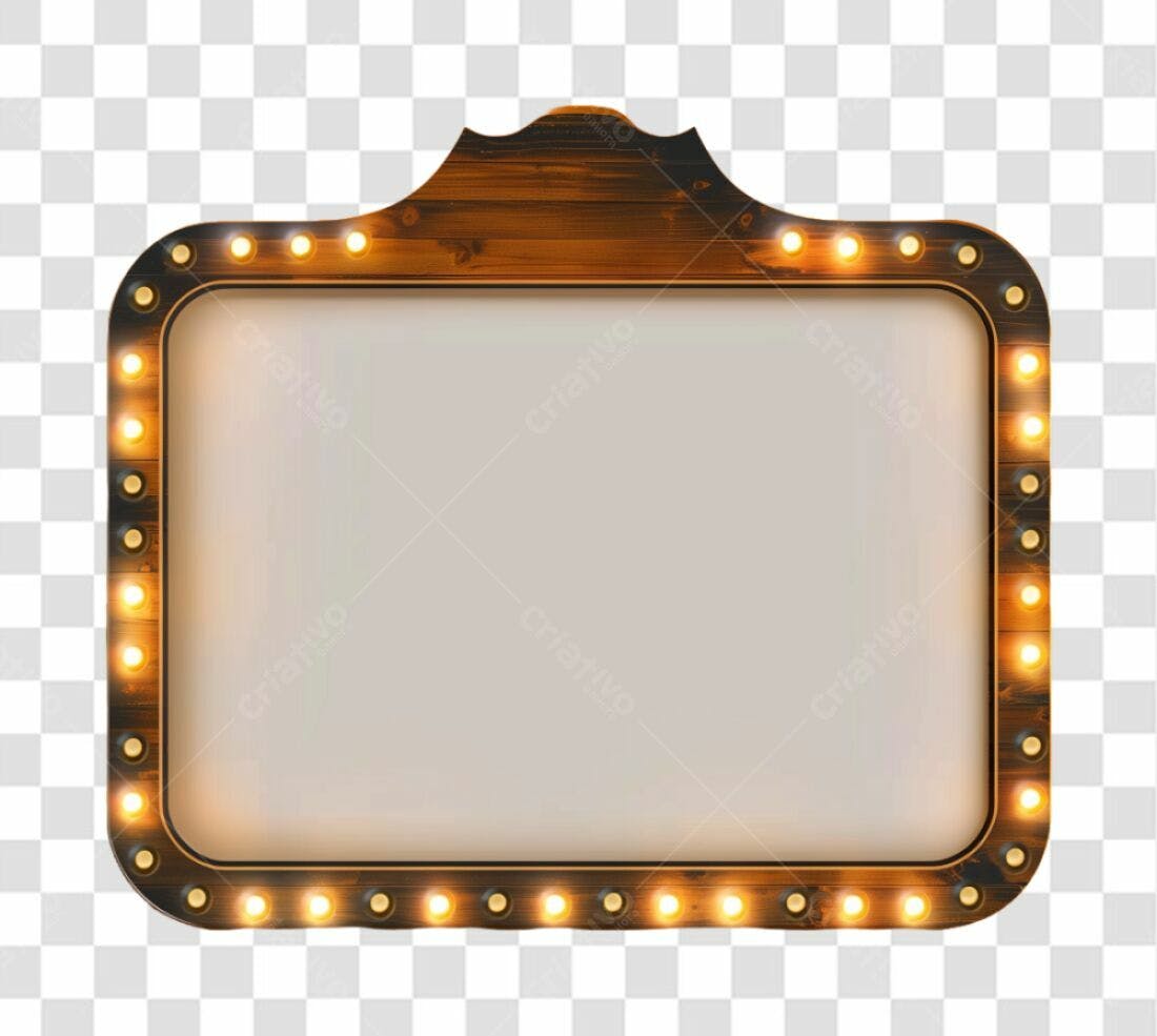Moldura de madeira PNG com fundo transparente