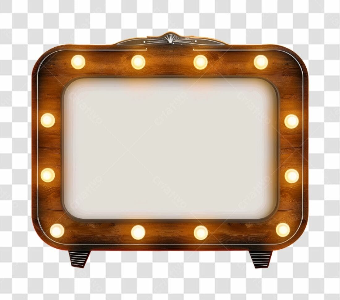 Moldura de madeira PNG com fundo transparente