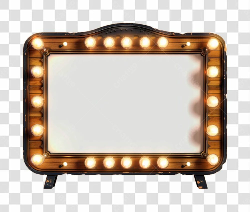 Elemento 3D, Placa, Letreiro Com Luzes
